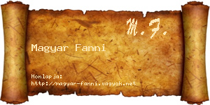 Magyar Fanni névjegykártya