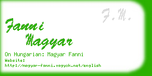 fanni magyar business card